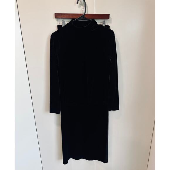 Vintage Tadashi Formal Black Velvet Maxi Skirt/Top Size S Gothic Vampy - Picture 6 of 8